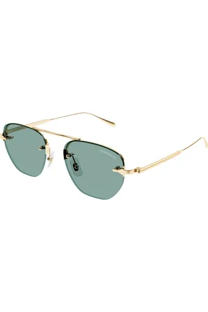 Montblanc Uomo MB0404S 003 Occhiali da sole Metallo Verde Rotonda