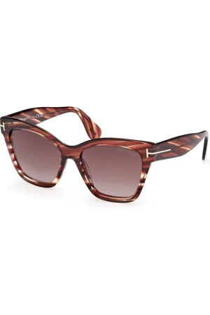 Tom Ford Donna FT1217 ELVIRA 55T Occhiali da sole Acetato Bordeaux Farfalla Normale