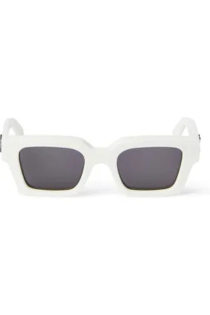 OFF-WHITE Unisex OERI008 Virgil 0107 white dark grey Occhiali da sole Acetato Grigio Squadrata Normale