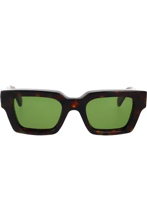 OFF-WHITE Unisex OERI126 Virgil 6055 Occhiali da sole Acetato Verde Squadrata Normale