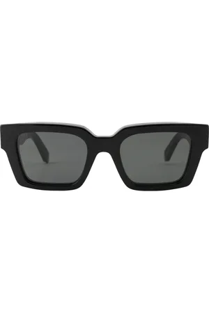 OFF-WHITE Unisex OERI008 Virgil 1307 black logo black Occhiali da sole Acetato Grigio Squadrata Normale