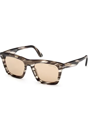 Tom Ford Uomo FT1207 LELIO 56E Occhiali da sole Acetato Marrone Squadrata Normale