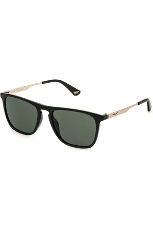 Police Uomo SPLQ80 ORIGINS LITE 34 0Z42 Occhiali da sole Iniettato Verde Squadrata Normale