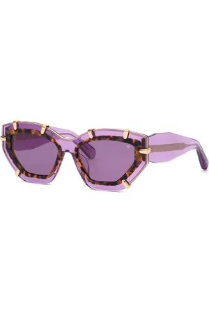 Philipp Plein Donna SPP099V PLEIN SUPREME STAR 06PF Occhiali da sole Acetato Viola Farfalla Normale