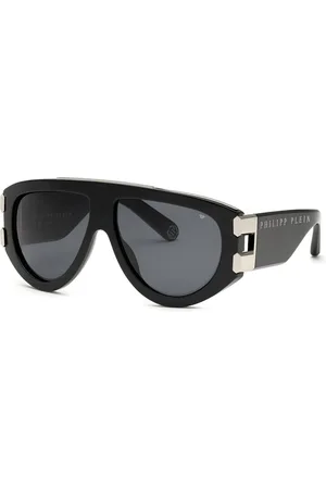 Philipp Plein Uomo SPP127M PLEIN EAGLE 700 Occhiali da sole Acetato Fumo Pilot Normale