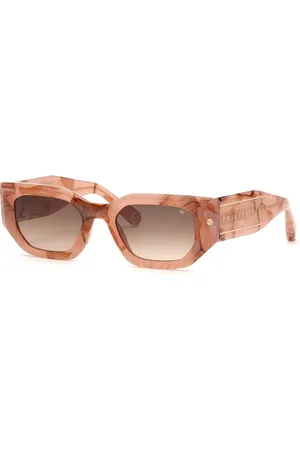 Philipp Plein Donna SPP066M PLEIN BLINK BLAZE 06Z8 Occhiali da sole Acetato Marrone Geometrica Normale Sfumato