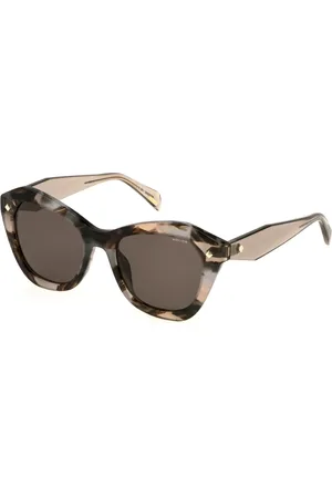Police Donna SPLL97 CLUE 1 0AM5 Occhiali da sole Acetato Marrone Geometrica Normale