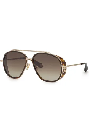 Roberto Cavalli Unisex SRC008M 594 Occhiali da sole Metallo Marrone Squadrata Normale Sfumato