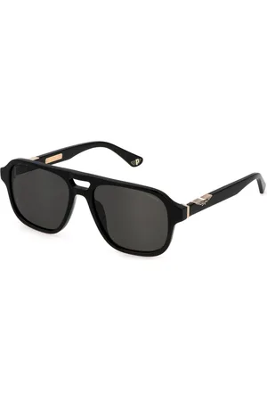 Police Uomo SPLL83 ORIGINS 61 700P Occhiali da sole Acetato Fumo Squadrata Polarizzata
