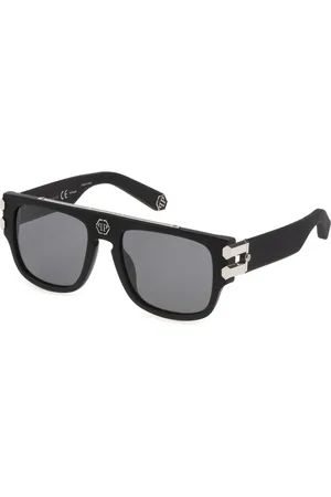 Philipp Plein Uomo SPP011V PLEIN PURE PLEASURE LONDON 703X Occhiali da sole Acetato Fumo Squadrata Normale Specchiato