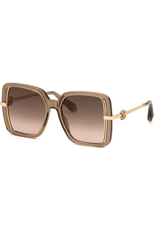 Roberto Cavalli Donna SRC007 0ALV Occhiali da sole Metallo Marrone Squadrata Normale Sfumato