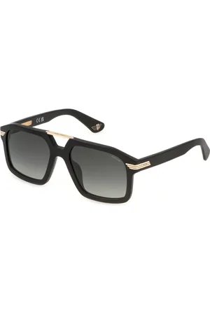 Police Uomo SPLP28 FORTY 1 703 Occhiali da sole Acetato Fumo Squadrata Normale Sfumato