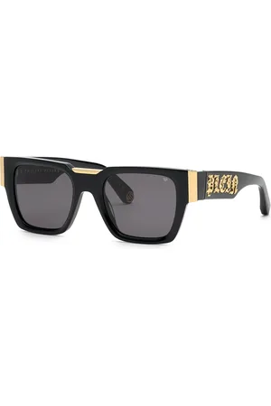 Philipp Plein Uomo SPP095M PLEIN GLARES 700 Occhiali da sole Acetato Grigio Geometrica Normale