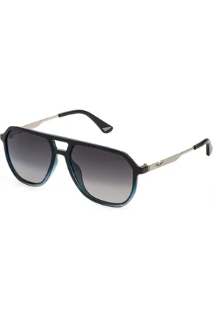 Police Uomo SPLQ81E ORIGINS LITE 35 6PEP Occhiali da sole Iniettato Fumo Pilot Polarizzata Sfumato