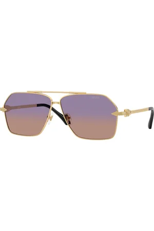 VERSACE Uomo VE2284 1002EL Occhiali da sole Metallo Pilot Normale Sfumato
