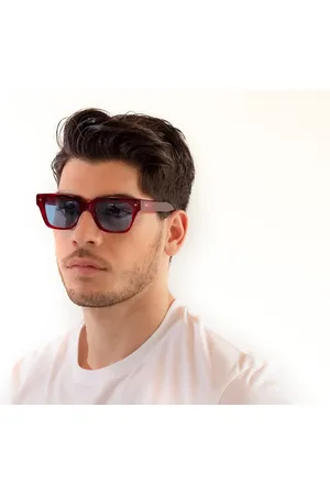 XLAB Unisex FIJI Occhiali da sole Acetato Azzurro Squadrata Polarizzata