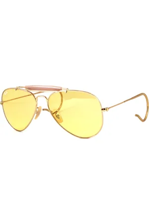 Ray-Ban Unisex RB3030 OUTDOORSMAN AMBERMATIC Yellow Occhiali da sole Metallo Giallo Pilot Fotocromatiche