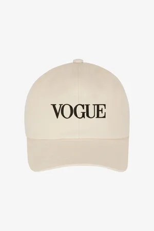 VOGUE Collection Cappellino VOGUE crema con logo ricamato