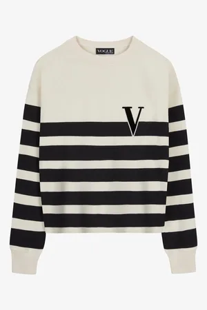 VOGUE Collection Felpa VOGUE a righe con patch in velluto