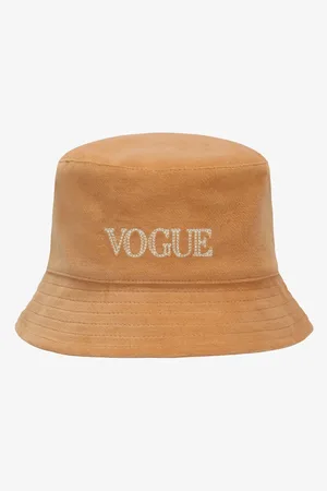 VOGUE Collection Cappello da pescatore VOGUE Handcraft Edition cammello con logo ricamato