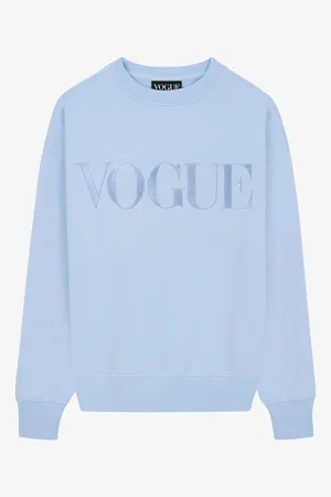 VOGUE Collection Felpa VOGUE azzurra con logo ricamato