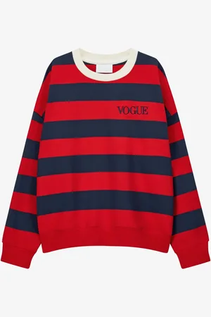 VOGUE Collection Felpa VOGUE Stripes Edition a righe rosse e blu navy