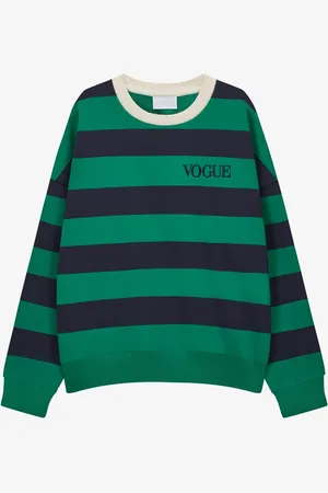 VOGUE Collection Felpa VOGUE Stripes Edition a righe verdi e blu navy