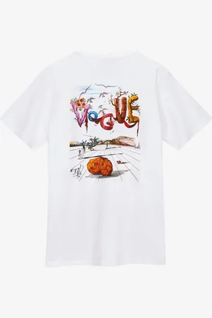 VOGUE Collection T-Shirt VOGUE Icons bianca con stampa della copertina sul retro e logo blu