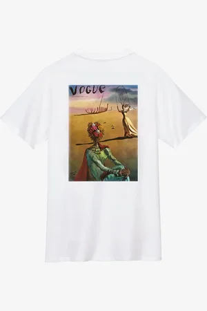VOGUE Collection T-Shirt VOGUE Icons bianca con stampa della copertina sul retro e logo rosso