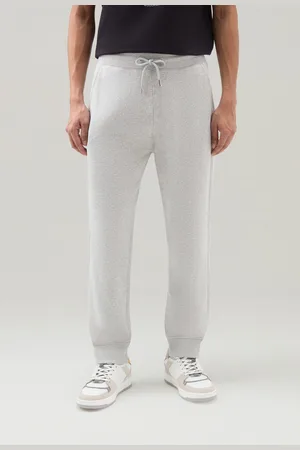 Woolrich Uomo Pantaloni sportivi in misto cotone felpato Grigio