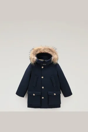 Woolrich Arctic Parka in Ramar Cloth da bambino con pelliccia removibile Blu