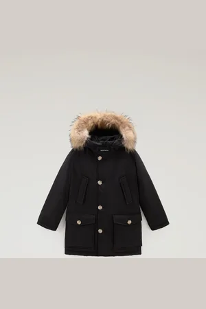 Woolrich Arctic Parka in Ramar Cloth da bambino con pelliccia removibile Nero
