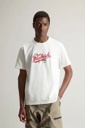 Woolrich Uomo T-shirt Sheep in puro cotone con stampa Bianco