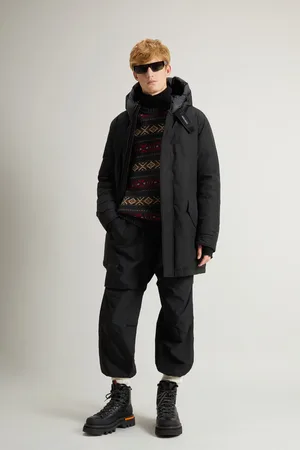 Woolrich Uomo Polar Parka in Ramar Cloth con collo alto Nero