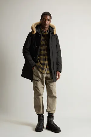 Woolrich Uomo Arctic Parka in Ramar Cloth con pelliccia removibile Nero