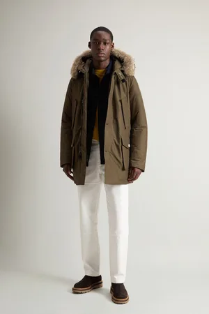 Woolrich Uomo Arctic Parka in Ramar Cloth con pelliccia removibile Verde