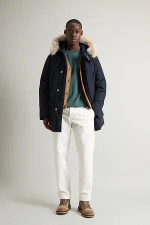 Woolrich Uomo Arctic Parka in Ramar Cloth con pelliccia removibile Blu