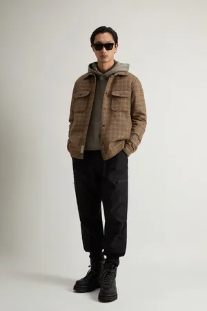Woolrich Uomo Giacca a camicia imbottita Alaskan in misto lana italiana a quadri Beige