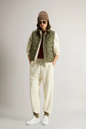 Woolrich Donna Gilet Heritage trapuntato in microfibra Verde