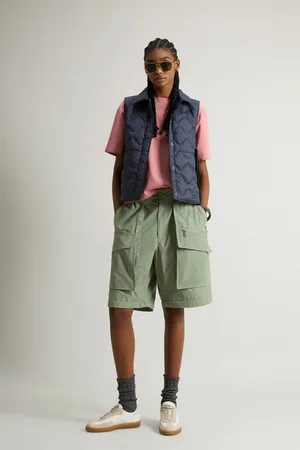 Woolrich Donna Gilet Heritage trapuntato in microfibra Blu