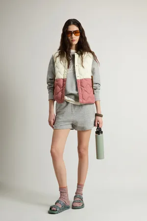 Woolrich Donna Gilet Heritage trapuntato in microfibra Multicolore