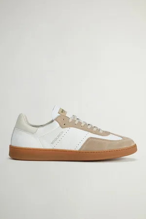 Woolrich Uomo Sneakers Swing Court in pelle bottalata con dettagli in camoscio Bianco