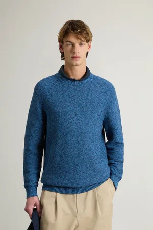 Woolrich Uomo Maglia girocollo in misto cotone Blu