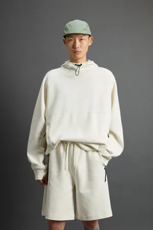 Woolrich Uomo Felpa con cappuccio in misto cotone Interlock e nylon by Todd Snyder Bianco
