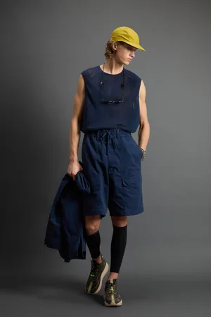Woolrich Uomo Pantaloncini in puro cotone Ripstop tinti in capo by Todd Snyder Blu
