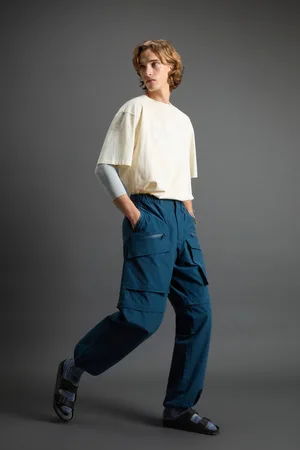 Woolrich Uomo Pantaloni 2 in 1 in misto cotone e nylon Ripstop Olmetex by Todd Snyder Blu