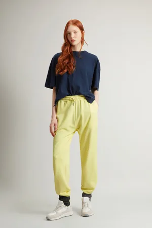 Woolrich Donna Pantaloni in puro cotone felpato Giallo