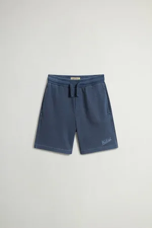 Woolrich Pantaloncini da bambino in puro cotone tinti in capo Blu