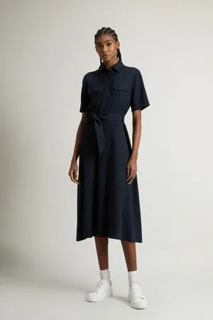 Woolrich Donna Vestito lungo in Tencel Blu