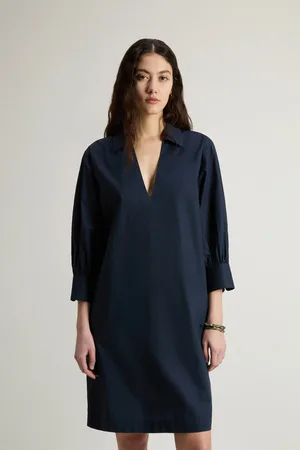 Woolrich Donna Vestito in popeline di puro cotone Blu